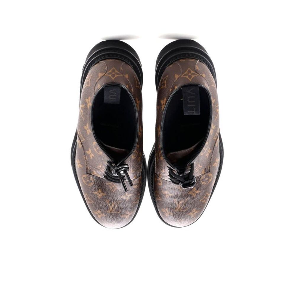Louis Vuitton Men's Black Ice Derby Shoes Monogram Canvas Brown - Picture 2 of 6